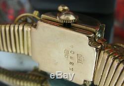 18 ct Cleopatra vintage watch WW2 One year warranty Amethyst set vintage working