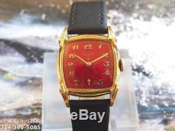 1950 Vintage ELGIN, Fancy Case, Stunning RED Dial, With One Year Warranty