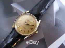 1957 Vintage Men's Rolex Bombe 14K Gold, Ref 1011 Serviced One Year Warranty