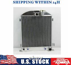 3Row 4 Pass Aluminum Radiator for 1930-1931 Ford Model-A Chevy-Engine 3-Chopped