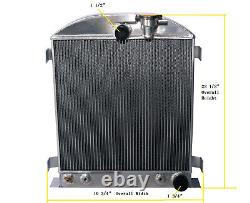 3Row 4 Pass Aluminum Radiator for 1930-1931 Ford Model-A Chevy-Engine 3-Chopped