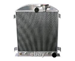 3Row 4 Pass Aluminum Radiator for 1930-1931 Ford Model-A Chevy-Engine 3-Chopped