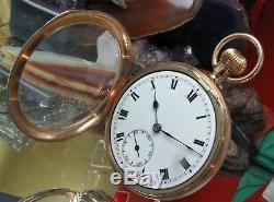 Admiral Vintage 9ct gold pocket watch made 1921 serviced One Year Warranty