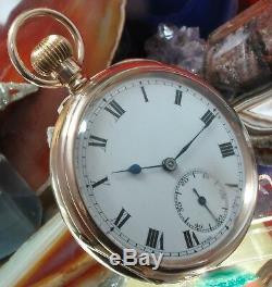 Admiral Vintage 9ct gold pocket watch made 1921 serviced One Year Warranty