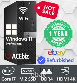 Dell i7 Desktop Computer PC 7050 WiFi/HDMI/up to 32GB RAM 3TB HDD SSD/Windows 11