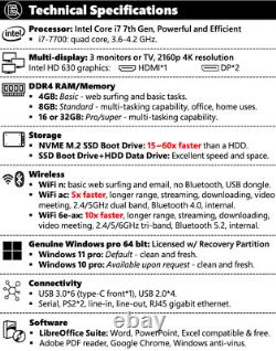 Dell i7 Desktop Computer PC 7050 WiFi/HDMI/up to 32GB RAM 3TB HDD SSD/Windows 11