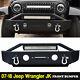For 2007-2018 Front Jeep Wrangler Jk Bumper Front+light Bar+d-ring Winch Plate