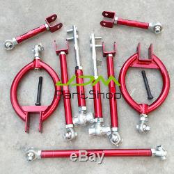 For 240SX S13 300ZX Z32 Rear Camber High Tension Traction Toe Suspension Kit Red
