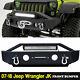 Front Bumper With Built-in Led Lights Ring For Jeep Wrangler 07-18 Jk Unlimited