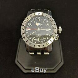 GLYCINE Airman 46 GMT World Timer Ref#3820 ONE-Year Warranty with Box & Papers