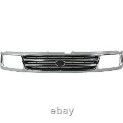 Grille For 1993-1998 Toyota T100 Chrome Shell with Black Insert Plastic