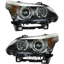 Headlight Set For 2008-2010 BMW 528i 535i Driver and Passenger Side with bulb