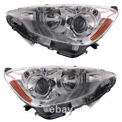 Headlight Set For 2012 2013 2014 Toyota Prius C Left and Right With Bulb 2Pc