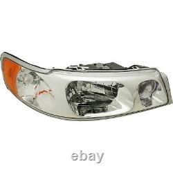 Headlight Set For 98-2002 Lincoln Town Car Left and Right With Bulb 2Pc