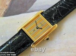Ladies CARTIER TANK Manual Wind, TRI-COLOR Dial, One Year Warranty