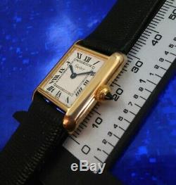 Ladies Cartier Tank Hand Wind Wristwatch, Fully Serviced With ONE YEAR WARRANTY