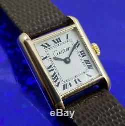 Ladies Cartier Tank Hand Wind Wristwatch, Fully Serviced with ONE YEAR WARRANTY