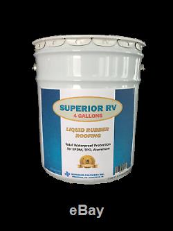 Liquid Rubber EPDM RV Roof Coating 4 Gal 15 Year Guarantee One Part, No Mixing
