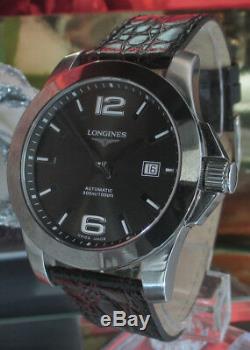 Longines Conquest L3.657.4 automatic date watch Swiss 41 mm One Year Warranty