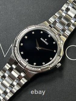 Movado Diamond Bezel 02 1 14 1005 Refurbished One Year Warranty New Box&Booklet