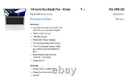 NEW 2021 Apple 14.2 MacBook Pro M1 (10-CORE) 16GB / 1TB MKGT3LL/A SILVER