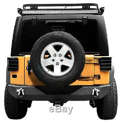 No Cutting Rear Bumper+Hitch Receiver+Shackle Rings Fit 07-18 Jeep Wrangler JK
