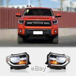 One Pair Head Lights Full LED Fits For 2014-2018 Toyota Tundra Warranty 1 Year