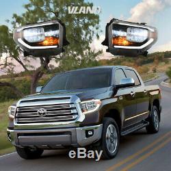 One Pair Head Lights Full LED Fits For 2014-2018 Toyota Tundra Warranty 1 Year