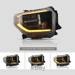 One Pair Head Lights Full LED Fits For 2014-2018 Toyota Tundra Warranty 1 Year