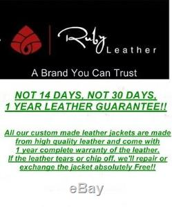 One Year Leather Warranty! Men's Custom Made leather jacket designer jacket