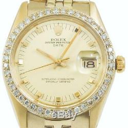 Rolex Date Mens 14KT Yellow Gold President Watch 1503 One Year Warranty