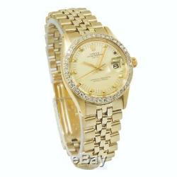 Rolex Date Mens 14KT Yellow Gold President Watch 1503 One Year Warranty