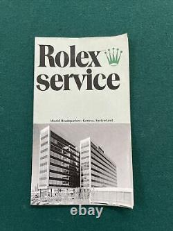 Rolex Service Booklet One Year Factory Service Warranty Collectible, Vintage