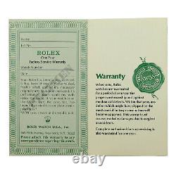 Very Rare Vintage Rolex Service One Year Factory Warranty Loose-leaf Certificate