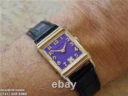 Vintage 1941 HAMILTON LESTER, Stunning PURPLE Dial, Serviced, One Year warranty