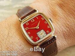 Vintage 1941 HAMILTON MARTIN, Stunning RED Dial, Serviced, One Year warranty