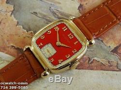 Vintage 1941 HAMILTON MARTIN, Stunning Red Dial, Serviced, One Year warranty