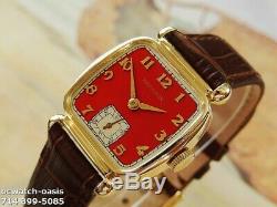 Vintage 1941 HAMILTON MARTIN, Stunning Red Dial, Serviced, One Year warranty