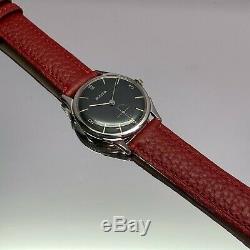Vintage 1956 Men's Bulova Black Dial Swiss Made Serviced With One Year Warranty