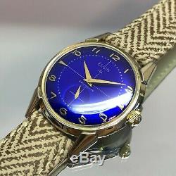 Vintage 1960s Gent's Elgin17J American Made Blue Dial Serviced One Year Warranty
