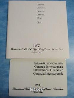 Vintage IWC Watch Open New-Old-Stock One Year International Guarantee Card +Book