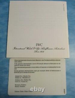 Vintage IWC Watch Open New-Old-Stock One Year International Guarantee Card +Book