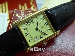 Vintage Unisex Cartier Tank, Roman Dial, Box&Papers Buckle One Year Warranty